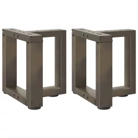    2 db fekete, T-alakú acél dohányzóasztal láb 30x25x(30-31) cm