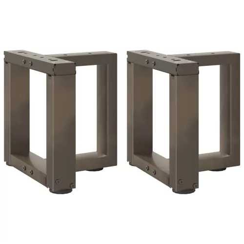  2 db fekete, T-alakú acél dohányzóasztal láb 30x25x(30-31) cm