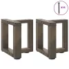  2 db fekete, T-alakú acél dohányzóasztal láb 30x25x(30-31) cm