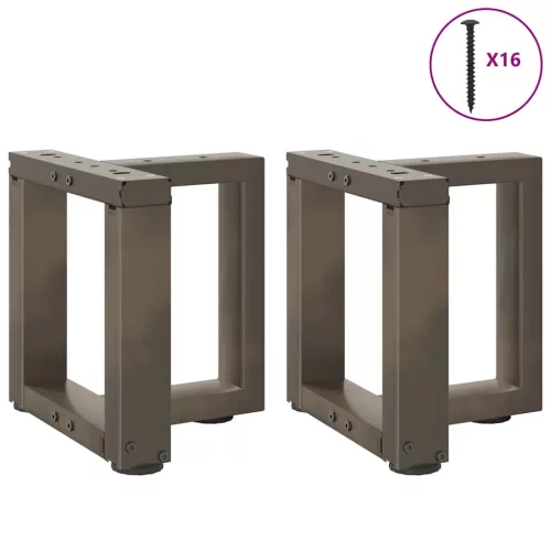  2 db fekete, T-alakú acél dohányzóasztal láb 30x25x(30-31) cm