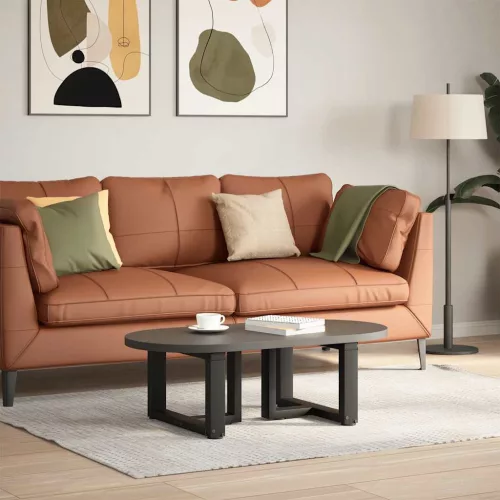  2 db fekete, T-alakú acél dohányzóasztal láb 40x25x(30-31) cm