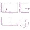  2 db fekete, T-alakú acél dohányzóasztal láb 40x25x(30-31) cm