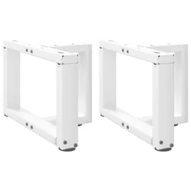    2 db T-alakú dohányzóasztal láb fehér 40x25x(30-31) cm acél dohányzóasztal láb