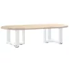  2 db T-alakú dohányzóasztal láb fehér 40x25x(30-31) cm acél dohányzóasztal láb