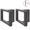  2 db antracitszürke, T-alakú acél dohányzóasztal láb 40x25x(30-31) cm