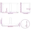  2 db antracitszürke, T-alakú acél dohányzóasztal láb 40x25x(30-31) cm