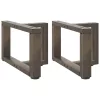  2 db fekete, T-alakú acél dohányzóasztal láb 40x25x(30-31) cm