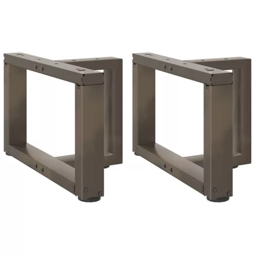 2 db fekete, T-alakú acél dohányzóasztal láb 40x25x(30-31) cm
