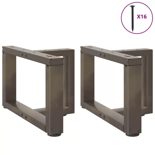  2 db fekete, T-alakú acél dohányzóasztal láb 40x25x(30-31) cm