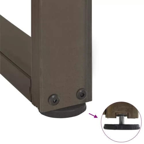  2 db fekete, T-alakú acél dohányzóasztal láb 40x25x(30-31) cm