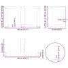  2 db fekete, T-alakú acél dohányzóasztal láb 40x25x(30-31) cm