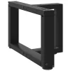  2 db fekete, T-alakú acél dohányzóasztal láb 50x25x(30-31) cm