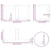  2 db fekete, T-alakú acél dohányzóasztal láb 50x25x(30-31) cm