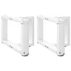  2 db fehér, T-alakú dohányzóasztal láb 50x25x(30-31) cm acél dohányzóasztal láb