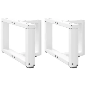    2 db fehér, T-alakú dohányzóasztal láb 50x25x(30-31) cm acél dohányzóasztal láb