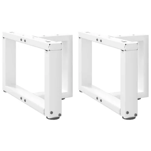  2 db fehér, T-alakú dohányzóasztal láb 50x25x(30-31) cm acél dohányzóasztal láb