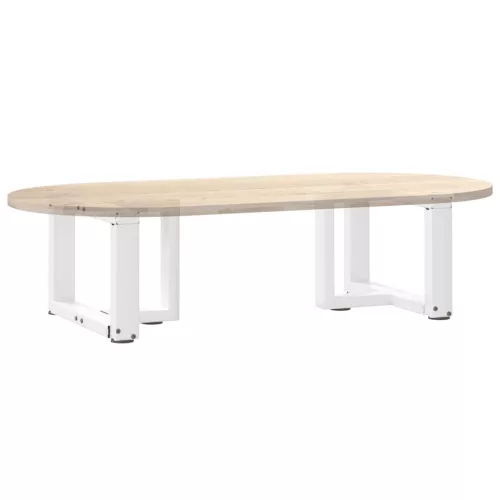  2 db fehér, T-alakú dohányzóasztal láb 50x25x(30-31) cm acél dohányzóasztal láb