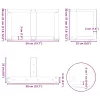  2 db fehér, T-alakú dohányzóasztal láb 50x25x(30-31) cm acél dohányzóasztal láb