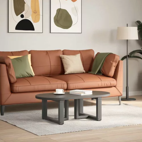  2 db antracitszürke, T-alakú acél dohányzóasztal láb 50x25x(30-31) cm