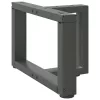  2 db antracitszürke, T-alakú acél dohányzóasztal láb 50x25x(30-31) cm
