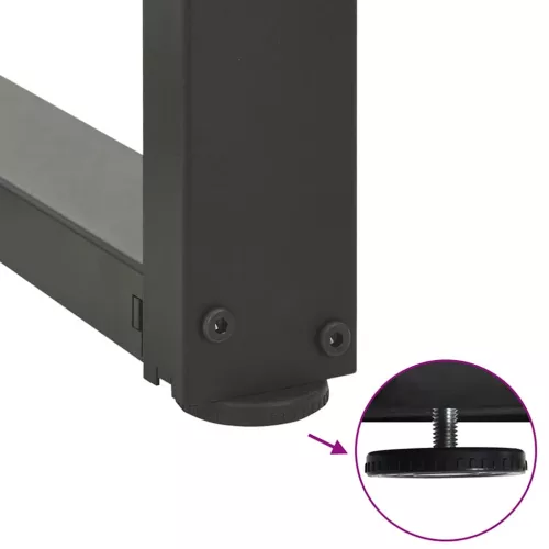  2 db antracitszürke, T-alakú acél dohányzóasztal láb 50x25x(30-31) cm