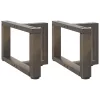  2 db fekete, T-alakú acél dohányzóasztal láb 50x25x(30-31) cm