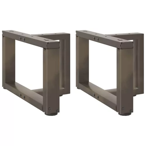  2 db fekete, T-alakú acél dohányzóasztal láb 50x25x(30-31) cm
