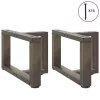  2 db fekete, T-alakú acél dohányzóasztal láb 50x25x(30-31) cm