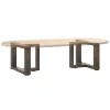  2 db fekete, T-alakú acél dohányzóasztal láb 50x25x(30-31) cm