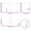  2 db fekete, T-alakú acél dohányzóasztal láb 50x25x(30-31) cm