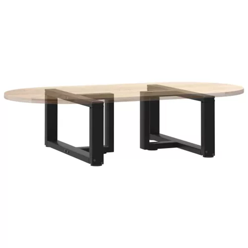  2 db fekete, T-alakú acél dohányzóasztal láb 60x25x(30-31) cm