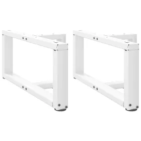    2 db fehér, T-alakú dohányzóasztal láb 60x25x(30-31) cm acél dohányzóasztal láb