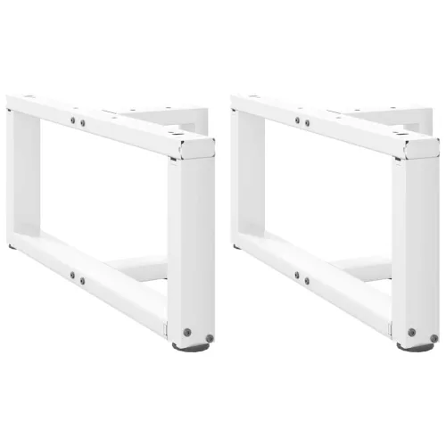  2 db fehér, T-alakú dohányzóasztal láb 60x25x(30-31) cm acél dohányzóasztal láb