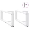  2 db fehér, T-alakú dohányzóasztal láb 60x25x(30-31) cm acél dohányzóasztal láb