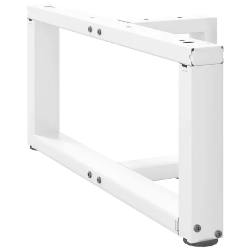  2 db fehér, T-alakú dohányzóasztal láb 60x25x(30-31) cm acél dohányzóasztal láb