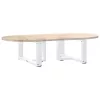  2 db fehér, T-alakú dohányzóasztal láb 60x25x(30-31) cm acél dohányzóasztal láb