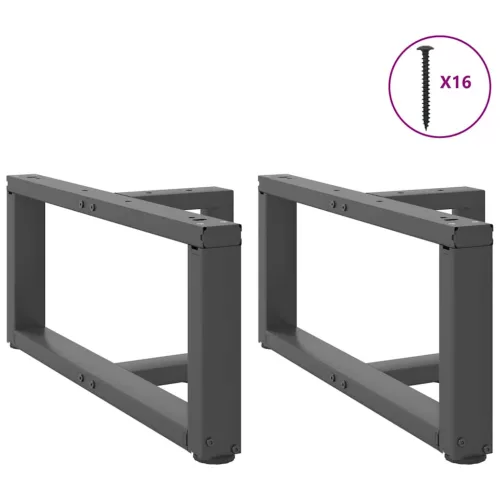  2 db antracitszürke, T-alakú acél dohányzóasztal láb 60x25x(30-31) cm