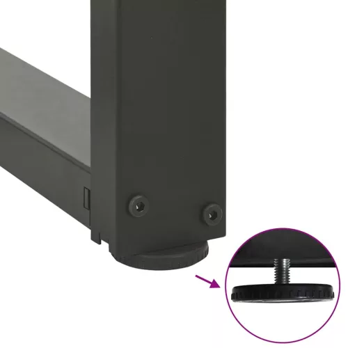  2 db antracitszürke, T-alakú acél dohányzóasztal láb 60x25x(30-31) cm