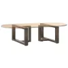  2 db fekete, T-alakú acél dohányzóasztal láb 60x25x(30-31) cm