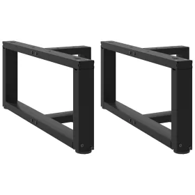    2 db fekete, T-alakú acél dohányzóasztal láb 70x25x(30-31) cm