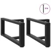  2 db fekete, T-alakú acél dohányzóasztal láb 70x25x(30-31) cm