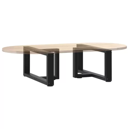  2 db fekete, T-alakú acél dohányzóasztal láb 70x25x(30-31) cm