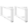  2 db fehér, T-alakú dohányzóasztal láb 70x25x(30-31) cm acél dohányzóasztal láb