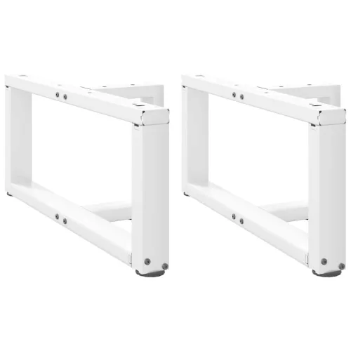  2 db fehér, T-alakú dohányzóasztal láb 70x25x(30-31) cm acél dohányzóasztal láb