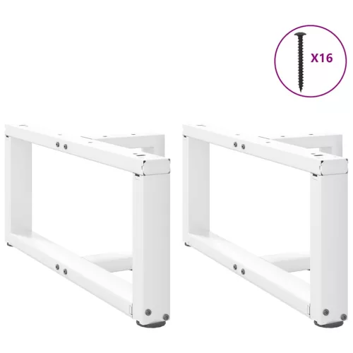  2 db fehér, T-alakú dohányzóasztal láb 70x25x(30-31) cm acél dohányzóasztal láb