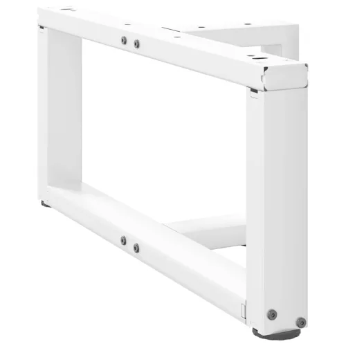  2 db fehér, T-alakú dohányzóasztal láb 70x25x(30-31) cm acél dohányzóasztal láb