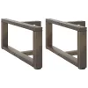  2 db fekete, T-alakú acél dohányzóasztal láb 70x25x(30-31) cm