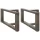  2 db fekete, T-alakú acél dohányzóasztal láb 70x25x(30-31) cm