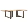  2 db fekete, T-alakú acél dohányzóasztal láb 70x25x(30-31) cm