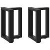  2 db fekete, T-alakú acél dohányzóasztal láb 28x25x(42-43) cm
